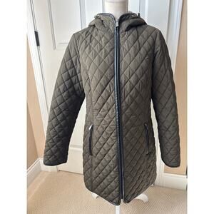 JONES NEW YORK Green Quilted Jacket Size M